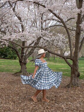 Selkie Tea Towel French Puff Dress L EUC